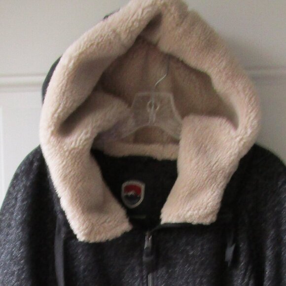 I Madison Expedition women's size XL, grey tweed hooded coat, lined, front zip - Picture 12 of 15